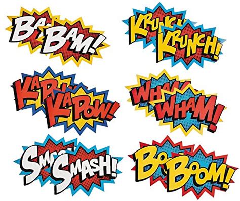 Cardboard Jumbo Superhero Word Cutouts Size 26 X 18 6 Pcs By