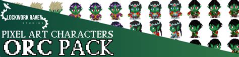 Pixel Art Characters Orc Pack By Clockwork Raven