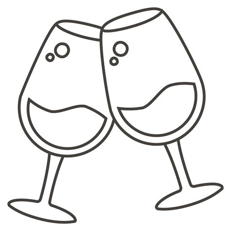 Clinking Glasses Coloring Page ColouringPages