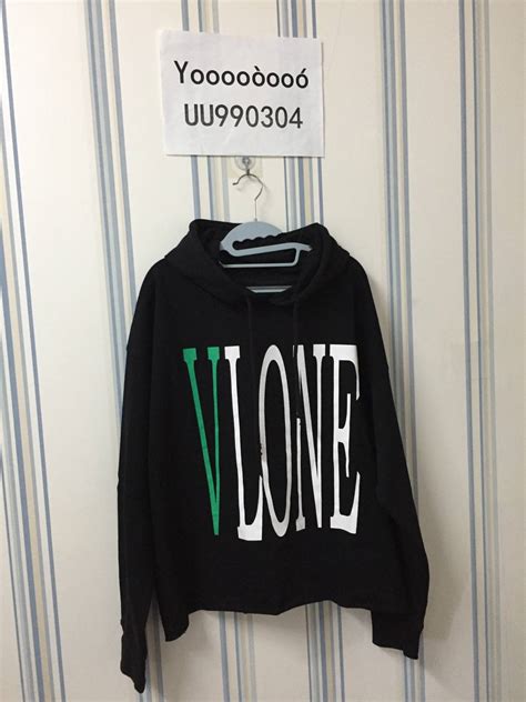 Vlone Brand New Green Staple Black Hoodie Grailed