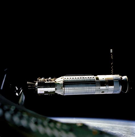 A Profile View Of The Agena Docking Target Vehicle As Seen From The