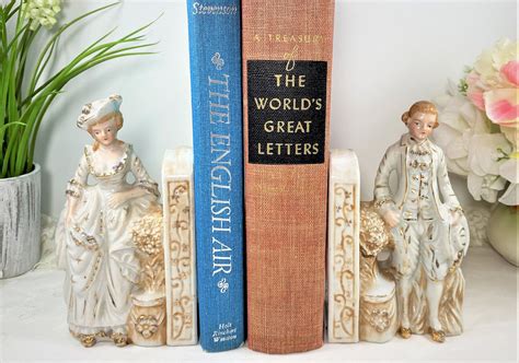 Vintage Victorian Courting Couple Bookends White Porcelain Etsy