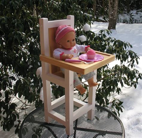 Doll High Chair Wooden Fits Bitty Baby By Turtlepondwoodworks Doll