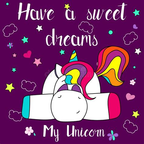 Beautiful And Funny Hand Drawn Have A Sweet Dreams Unicorn Design