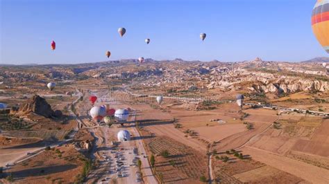 Hot Air Balloons In Cappadocia Turkey Stock Photo Image Of Rock