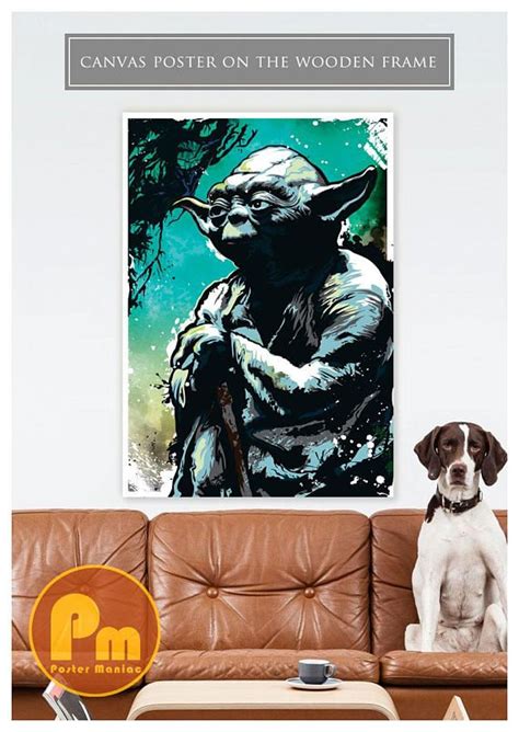 Master Yoda Stretched Canvas Posterstar Wars Print Etsy Star Wars
