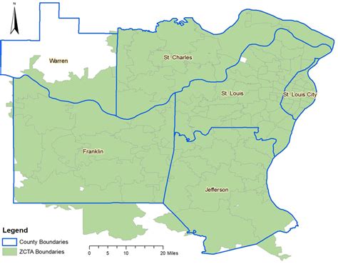 Map Of Study Area Showing Geographic Distribution Of Zip Code