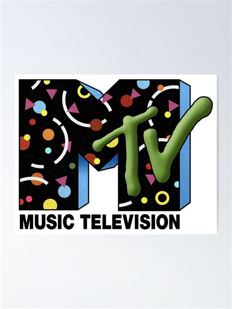 Colorful Mtv Music Television Classic 80s Logo Geometric Shapes