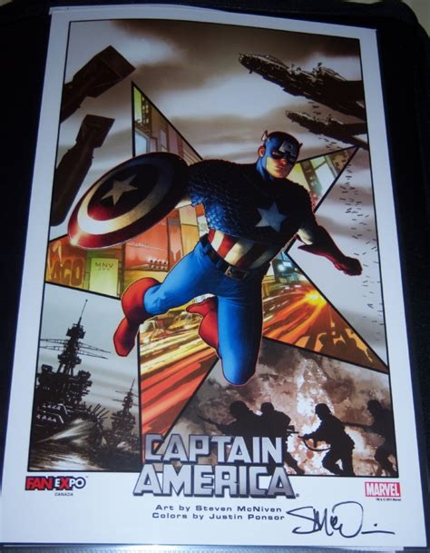 Captain America Lmt Edition Litho By Steve Mcniven In Davis Dewsburys