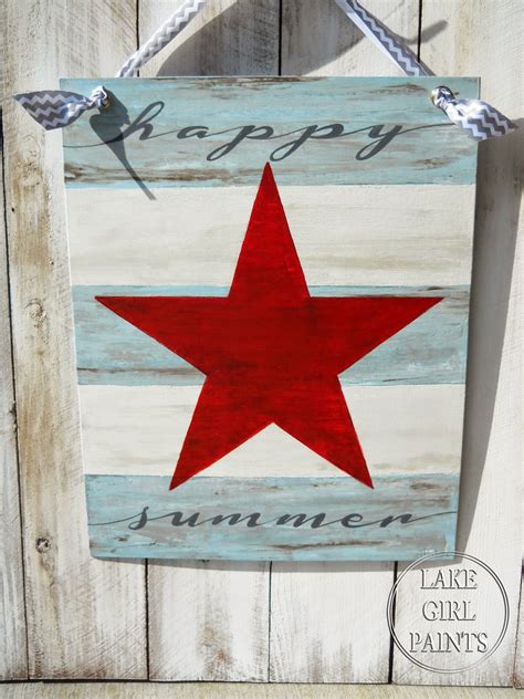 Lake Girl Paints Happy Summer Star Canvas