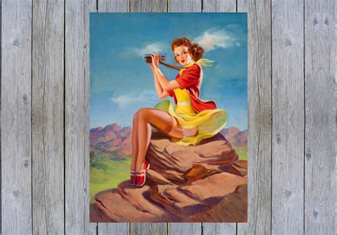 Look Out Art Frahm Vintage Pin Up Art Poster Print Etsy