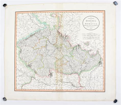 1808 A New Map Of Bohemia And Moravia Cary Historic Accents