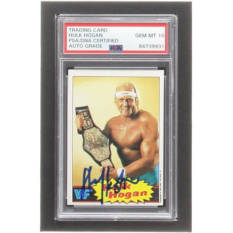 Hulk Hogan Signed 1985 Topps WWF 1 RC PSA Pristine Auction