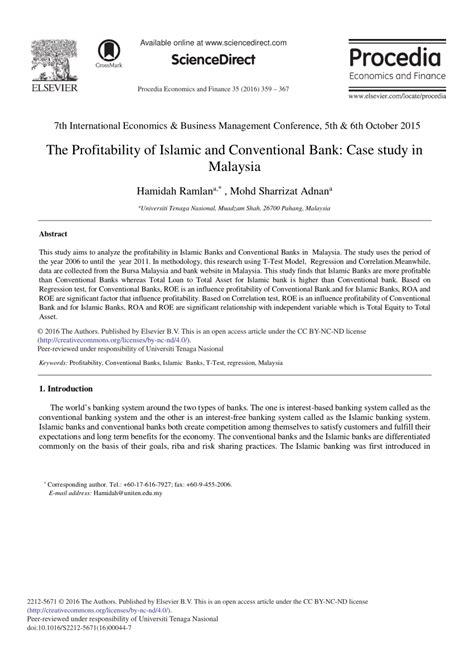 Of these studies, those concerning the comparison of efficiency between islamic and conventional banks in malaysia are meagre. (PDF) The Profitability of Islamic and Conventional Bank ...