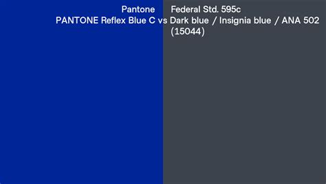 Pantone Reflex Blue C Vs Federal Std 595c Dark Blue Insignia Blue