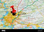 Nancy (Francia) en el mapa Fotografía de stock - Alamy