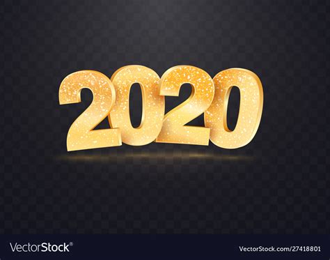 The year 2020 will be full for free fire lovers. 2020 golden numbers on transparent Royalty Free Vector Image