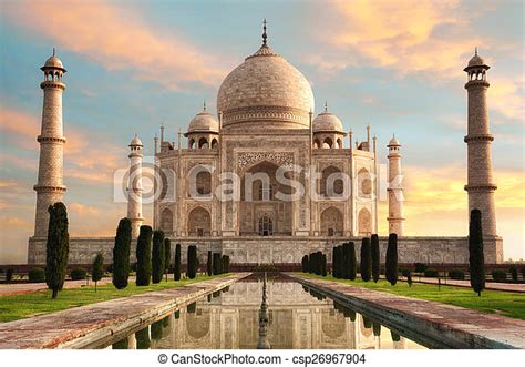 The Magnificent Taj Mahal At A Glorious Sunrise The Magnificent Taj