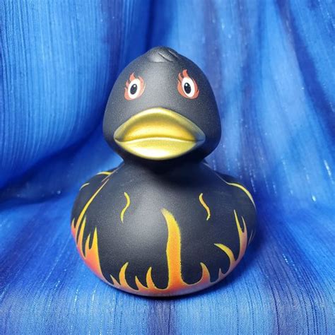 Flame And Fire Black Rubber Duck From World Of Ducks 1099 Ducks Only Exclusively Ducks