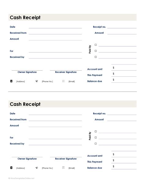 Browse Our Printable Fillable Cash Receipt Template Invoice Template Images