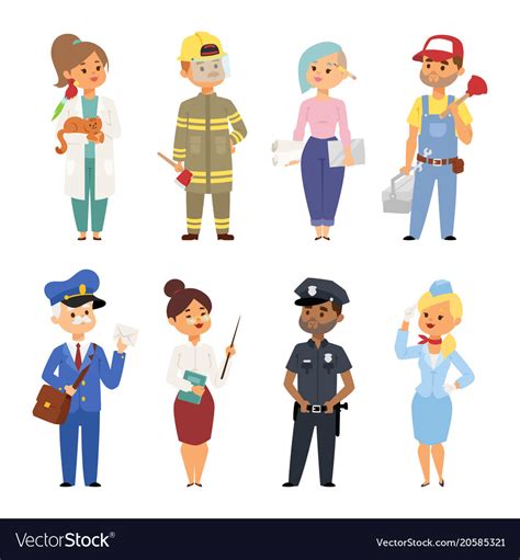 People Different Professions Royalty Free Vector Image
