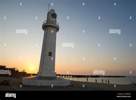 Lighthouse At Sunset Talaimannar Mannar Island Sri Lanka Stock Photo