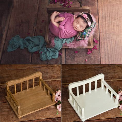 Wooden Photography Prop Newborn Full Moon Cot Baby Photo Sofa Bed Baby