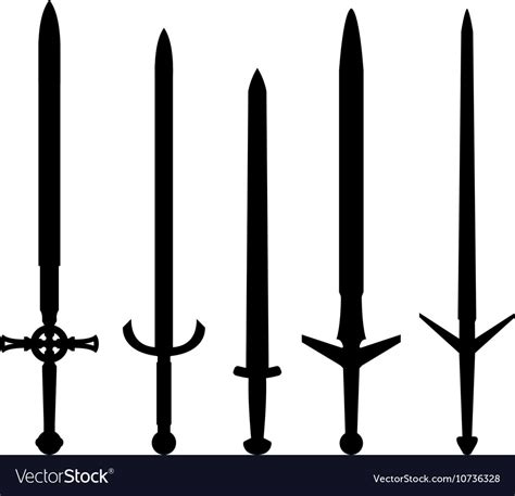 Medieval Swords Silhouette Vector Clipart Images Pictures Images And