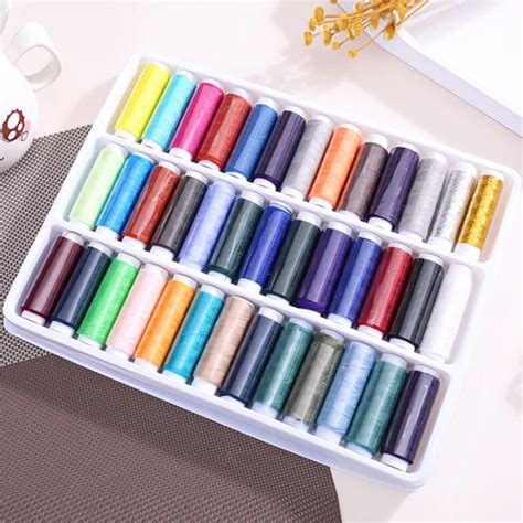39pcs 200 Yard Mixed Colors Polyester Spool Sewing Thread For Hand