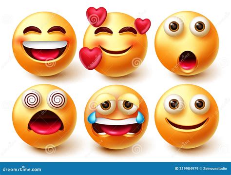 Smileys Emoji Vector Character Set Smiley 3d Emoticons Like In Love