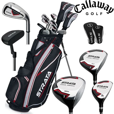 New Callaway Strata Complete Mens Golf Set Bag Irons Woods