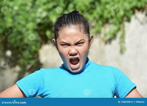 A Pretty Asian Woman Yelling Stock Photo Image Of Female Yelling