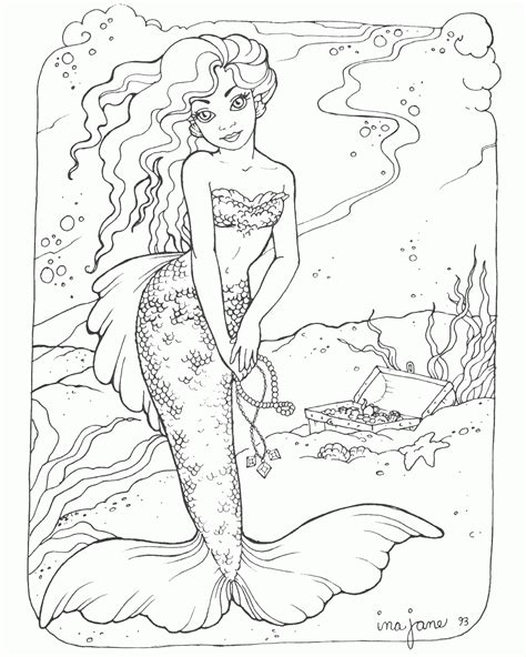 Printable Mermaid Coloring Page Coloring Home