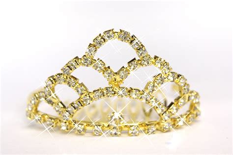 Coroa Pente Princesa Noivasfesta Strass Debutantes Dourado R 1000