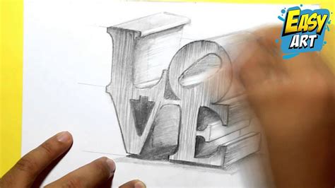 How To Draw 3d Love ️ Como Dibujar Amor En 3d ️ Dibujos De Amor