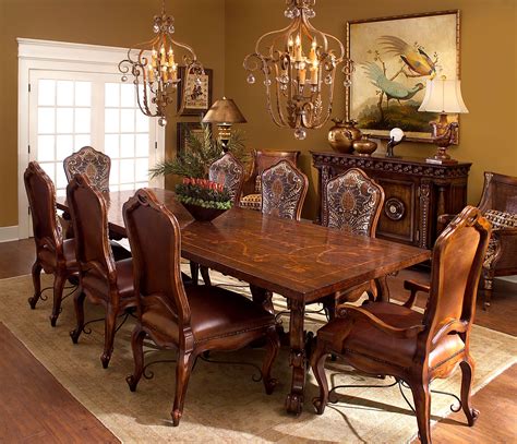 The Rafael Is A Large Oak Parquetry Top Extending Dining Table Tuscan