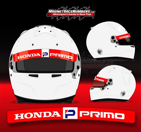 Honda Primo Helmet Visor Sunstrip Magnet Race Numbers