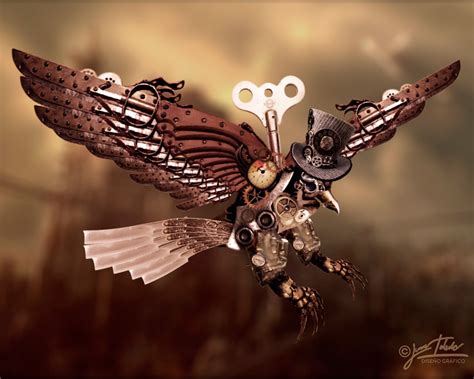 Steampunk Falcon On Behance Steampunk Bird Steampunk Animals Steampunk