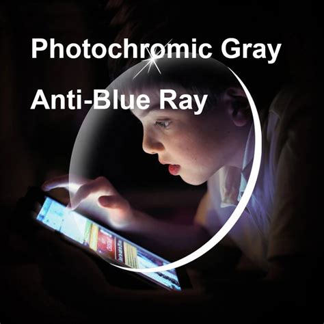 161 Photochromic Gray Lenses With Anti Blue Ray Protection Optical Prescription Glasses Lenses