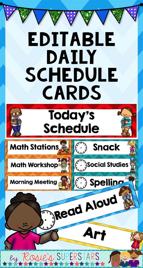 These Ready To Print And Editable Daily Schedule Cards Are Perfect To