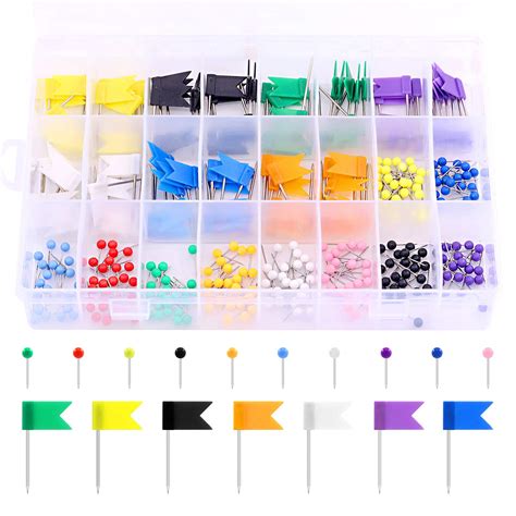 Buy Swpeet 305pcs 2 Types Colorful Push Pins Tacks With Steel Point