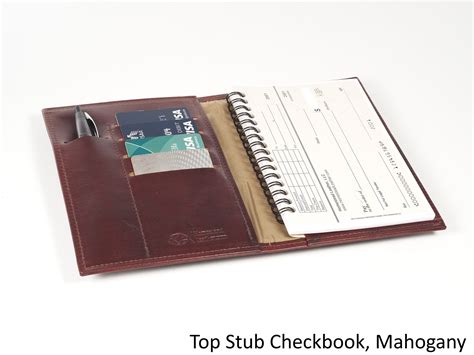 Leather Top Stub Checkbook Card Wallet With Pen Slot Etsy In 2022