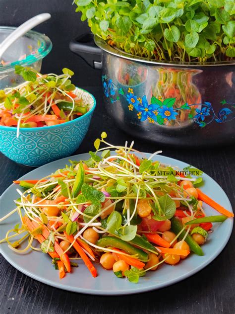 Asian Microgreens Vegetable Salad Nitha Kitchen
