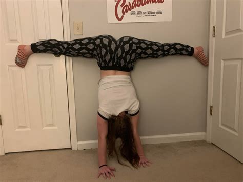Center Split On A Wall In A Handstand Flexibility
