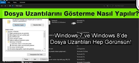 Dosya Uzantılarını Gösterme Windows 7 Ve Windows 8 İçin Teknolib