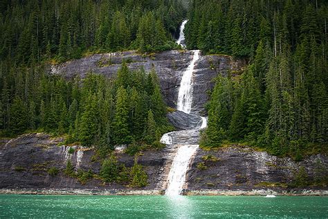 Waterfall In Endicott Arm Near Juneau Tongass National