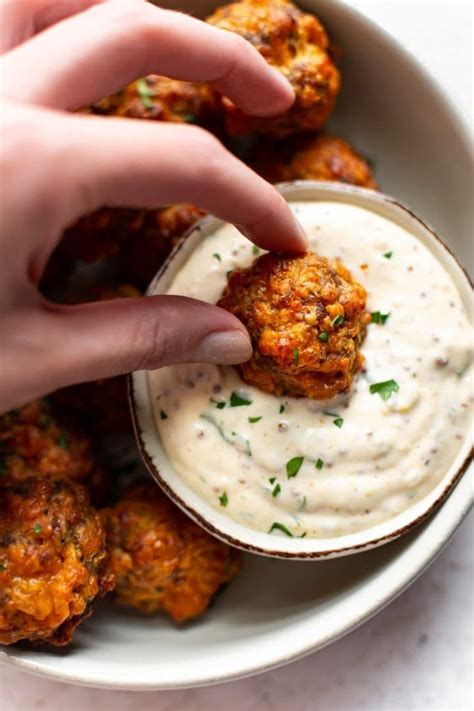 Creole Sausage Balls with Remoulade Dipping Sauce | Holiday appetizers easy, Sausage creole ...
