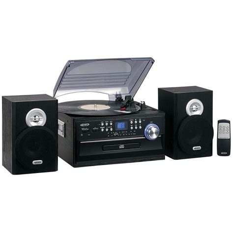Jensen 3 Speed Stereo Turntable Music System With Cdcassette And Amfm