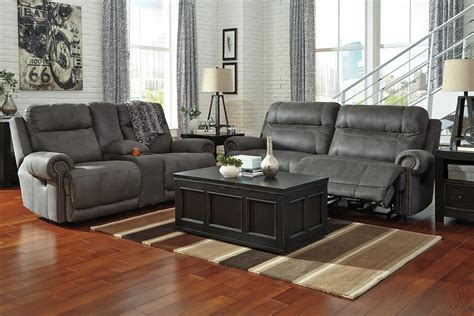 Signature Design By Ashley Austere Gray 2 Seat Reclining Sofa With