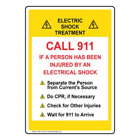 Electric Shock Treatment Sign Nhe 17180 Emergency Response